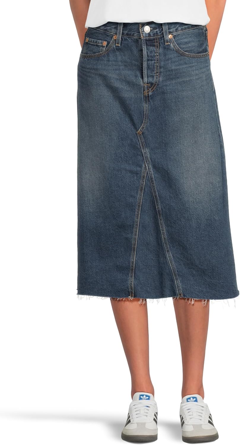Levi's Womens Hr A-line Deconstructed Midi Skirt