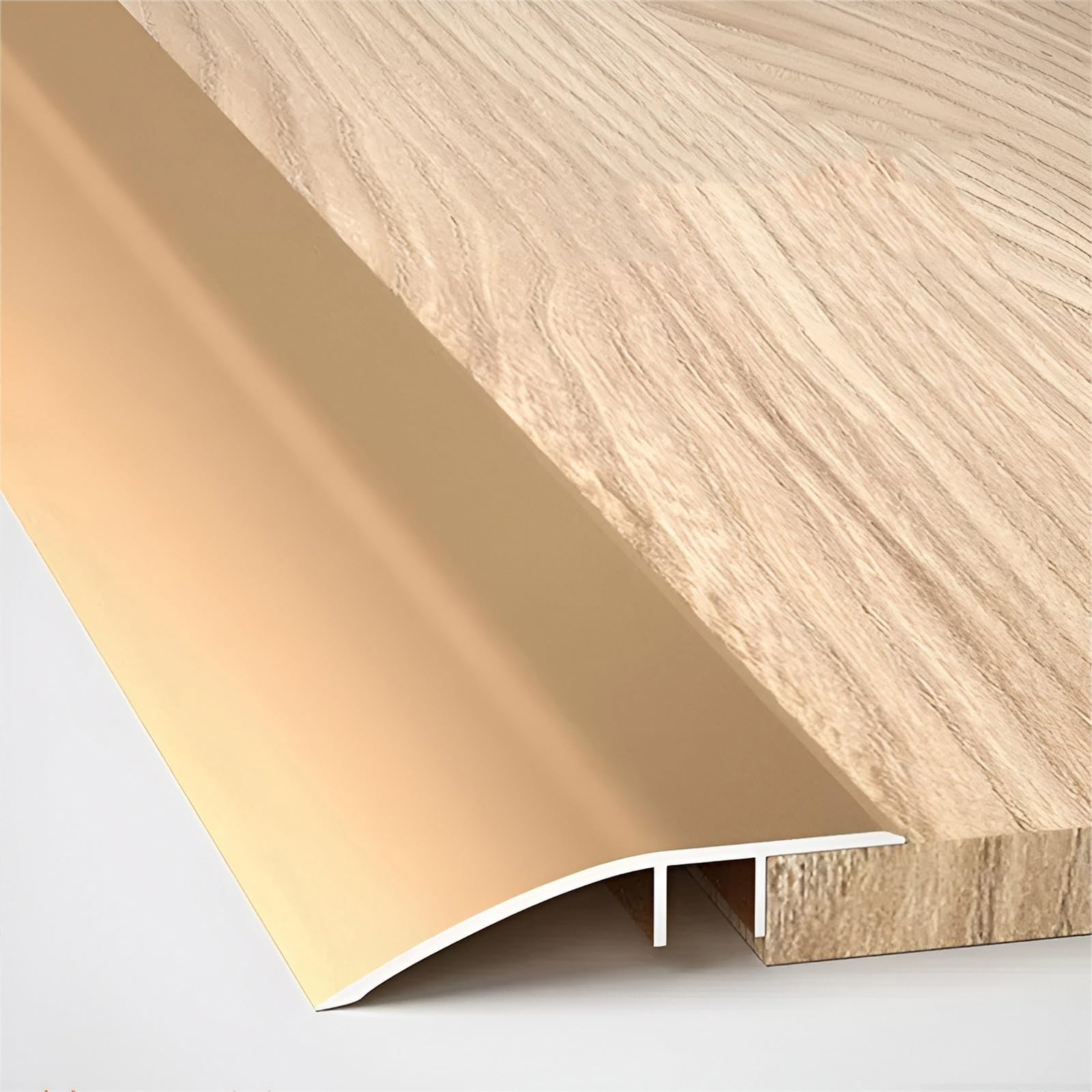 Aluminum Floor Transition Strip, Suitable For Doorways Threshold Ramp Tile Laminate Planks, Bridge The Height Between 5-15mm(Gold)