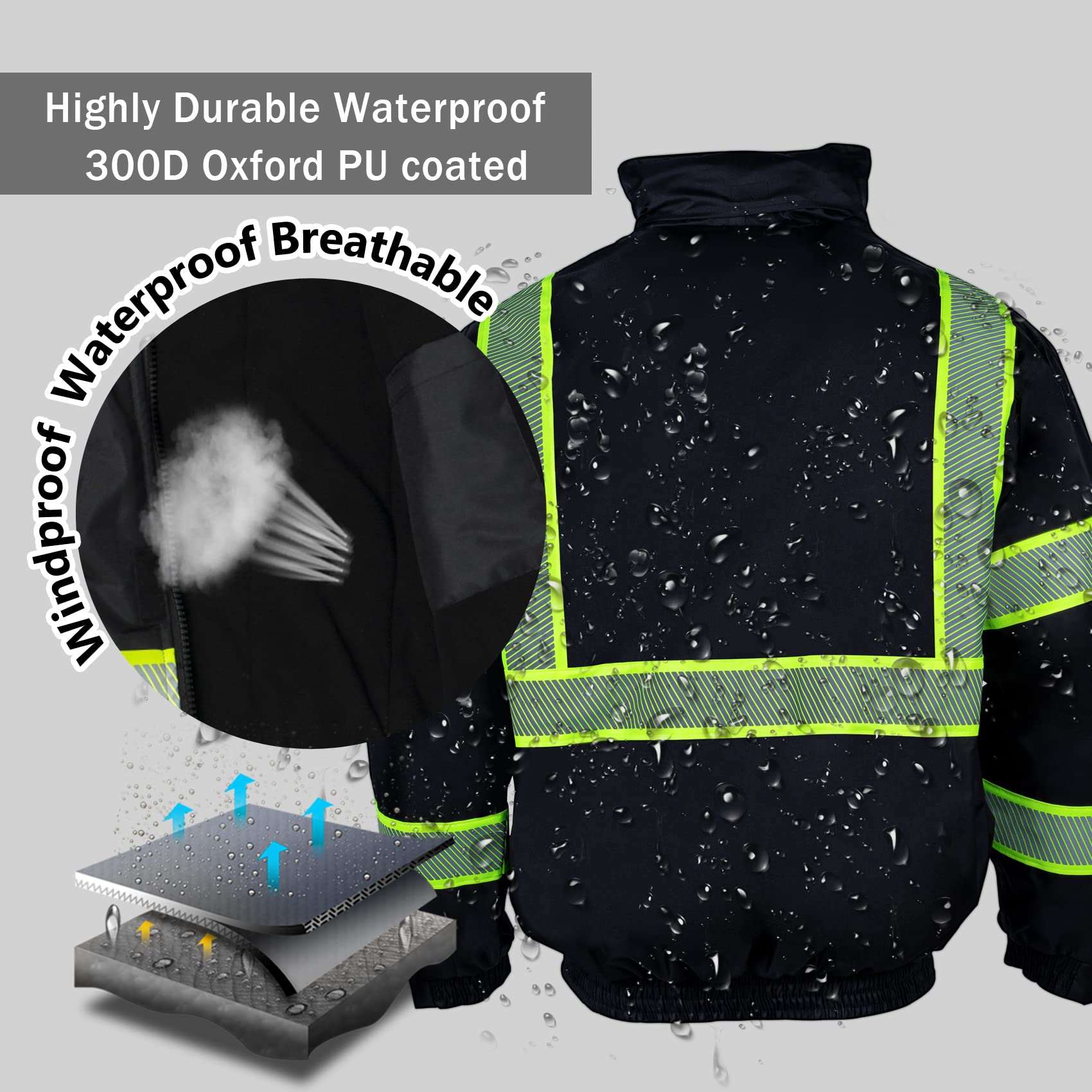 Snapklik.com : VENDACE Hi Vis Reflective Safety Winter Jackets For Men ...