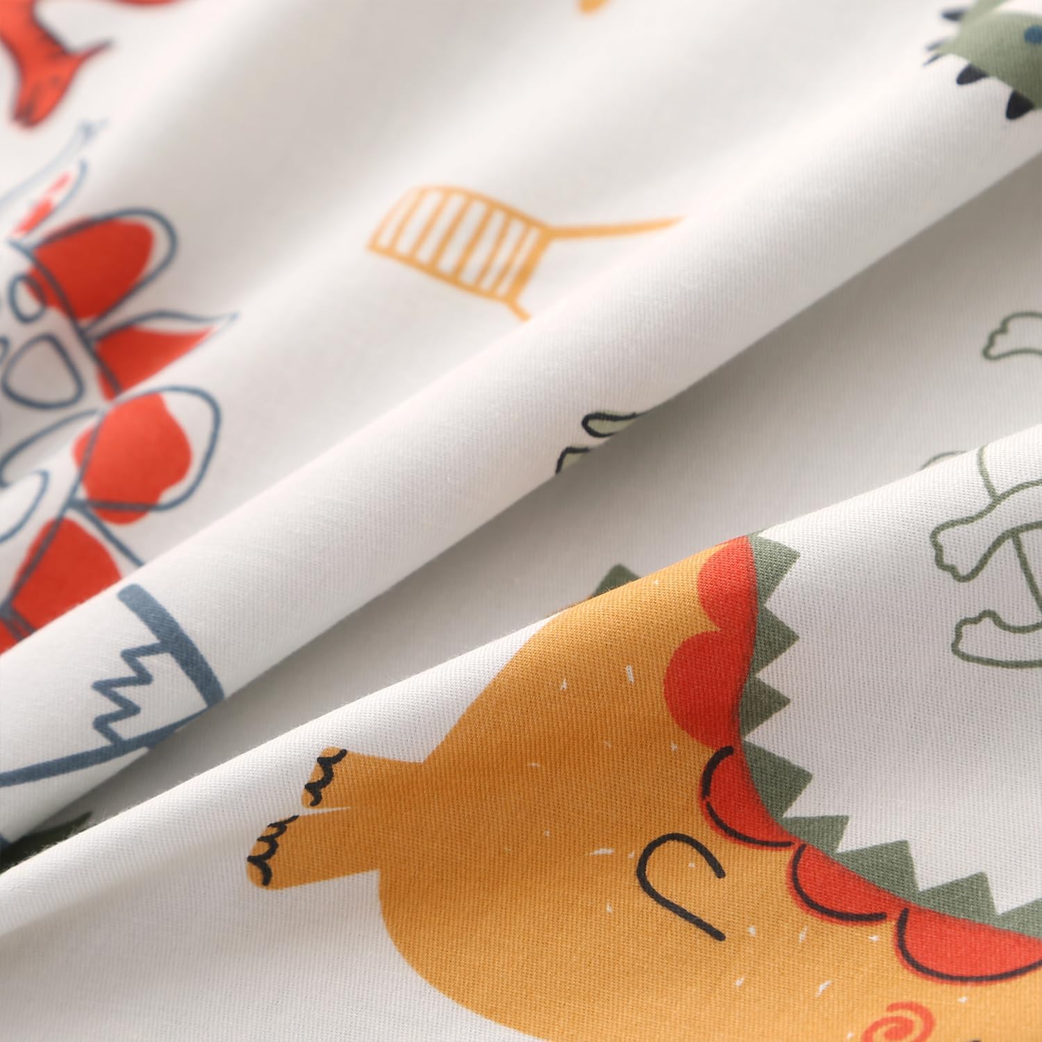 Soft Cotton Dinosaur Printed Nursy Bedding Set, 3 Pieces Crib Bedding Set Includes Quilted Cover, Fitted Sheet and Pillowcase, Breathable Animal Pattern Crib Bedding Sets