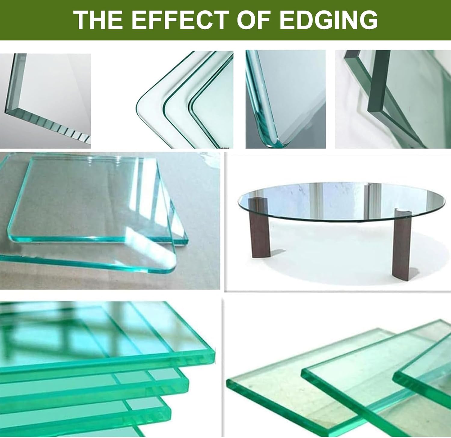 Glass Edger Grinder, Electric Glass Grinding Edging Machine with 8 Diamond Wheels(6mm/8mm/10mm/12mm) & 2 Polishing Wheels, for Straight Round Bevel Edge Grinding and Polishing