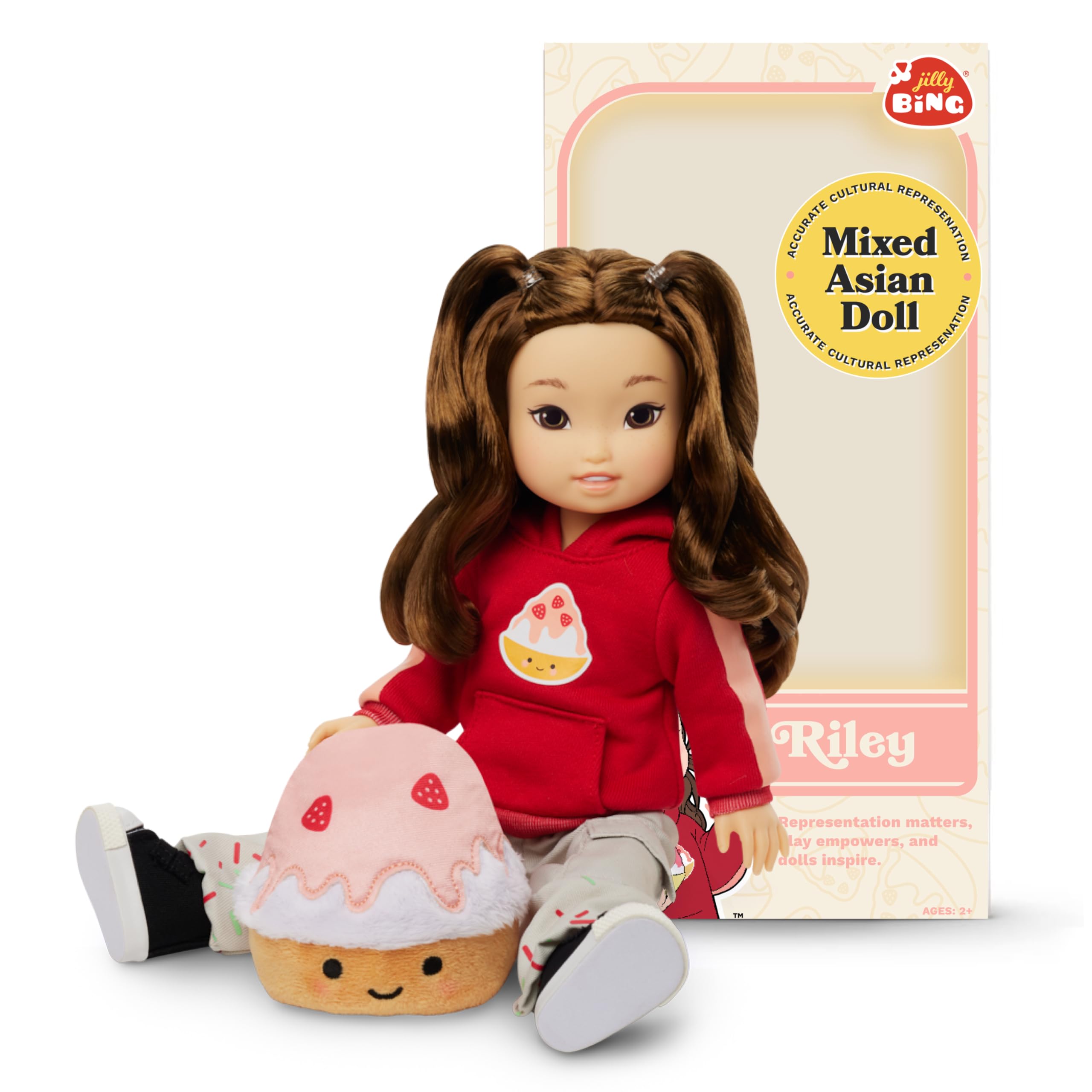 Jilly Bing Riley Mixed Baby Doll - Authentic Asian and Caucasian Multicultural Baby Dolls for Kids, Gifts for Kids Encouraging Imaginative Play and