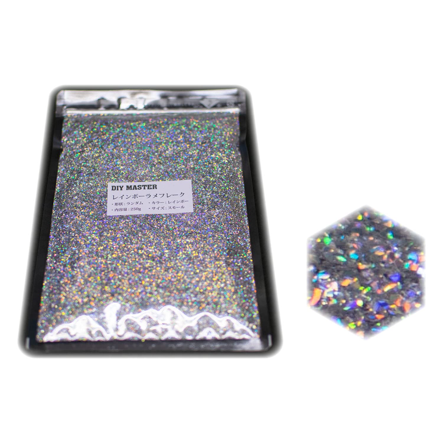 DIY MASTER レインボー ラメ フレーク ランダム スモール 250g Amazon | DIY MASTER レインボー ラメ フレーク ランダム スモール