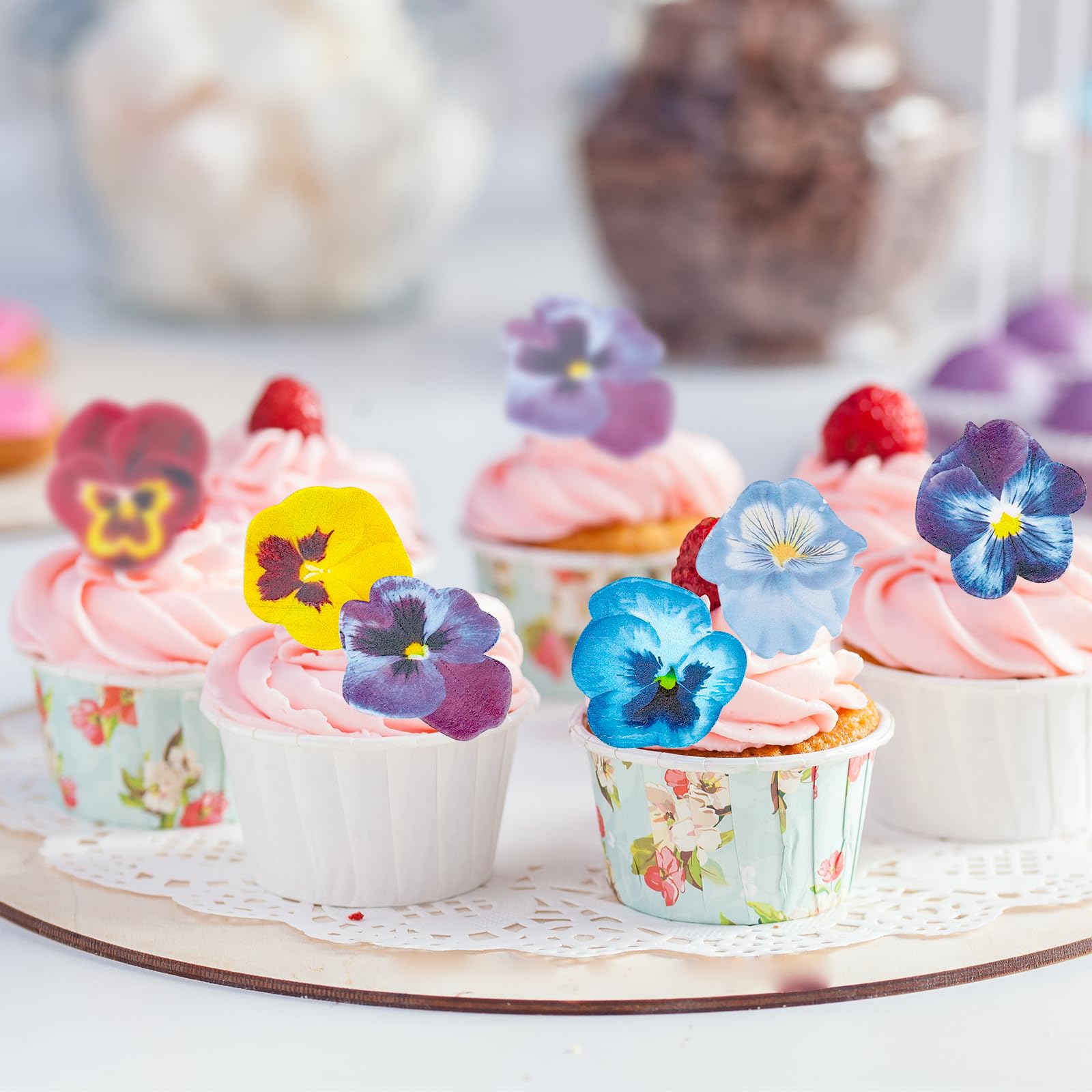 60 Decorazioni Commestibili Per Cupcake – Foglie Verdi In Carta Di Riso, Topper Per Torte, Baby Shower, Compleanni E Feste A Tema - 2