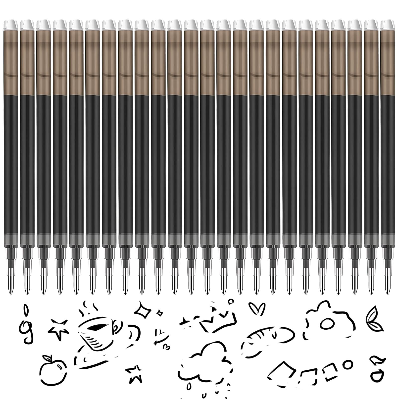 0.7 mm Erasable Gel Ink Pen Refills Compatible with Frixion Friction, Smooth Writing Multicolor Retractable Fine Point Pen Refill for School Office