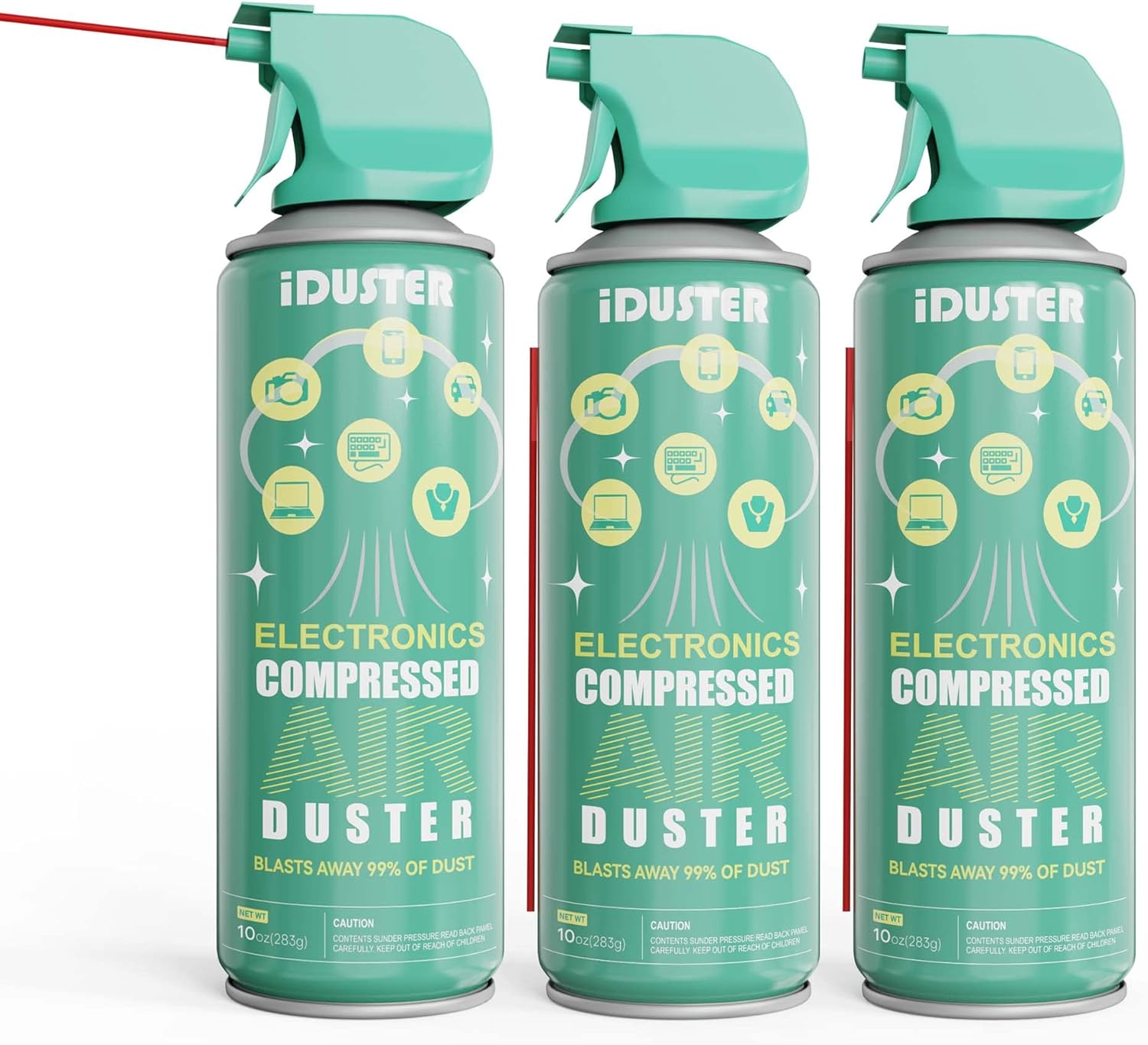 iDuster 3 Packs Disposable Air Gas Duster