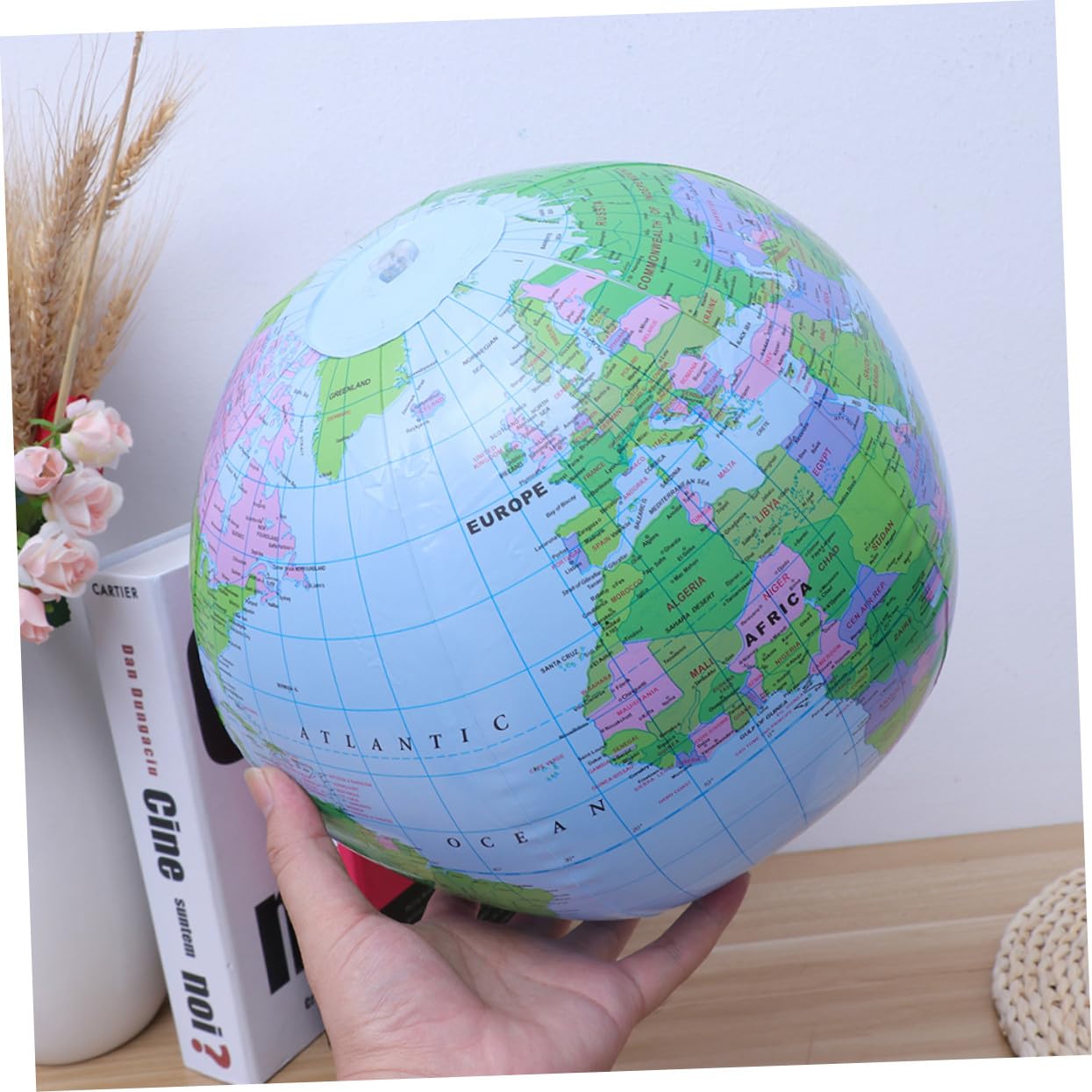 ORFOFE 8 pezzi Palloni Spiaggia Gonfiabili Globo Mondo in PVC Materiale Resistente e Leggero Design Mappa Mondiale Inglese per Piscina e Spiaggia Riutilizzabili e Facili da Gonfiare
