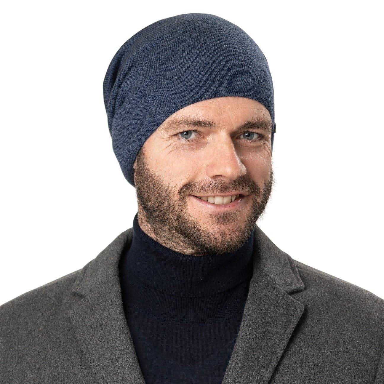 LIERYS Long Beanie Fine Merino Donna Uomo Made in Germany Lana Merino Berretto Invernale Autunno Inverno