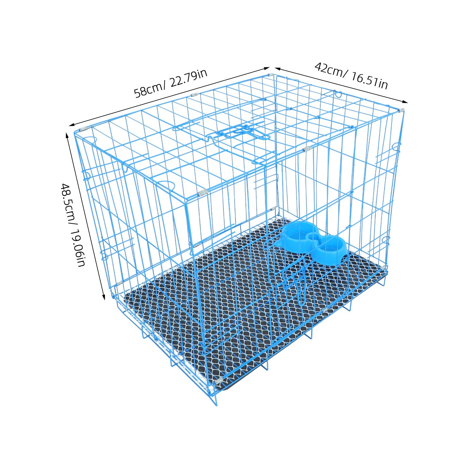 1 Juego de Jaula Plegable de Alambre para Perros con Bandeja y comedero extraíbles, caseta portátil para Cachorros para Viajes, Jaula Mediana de Metal para Mascotas para Uso en Interiores,