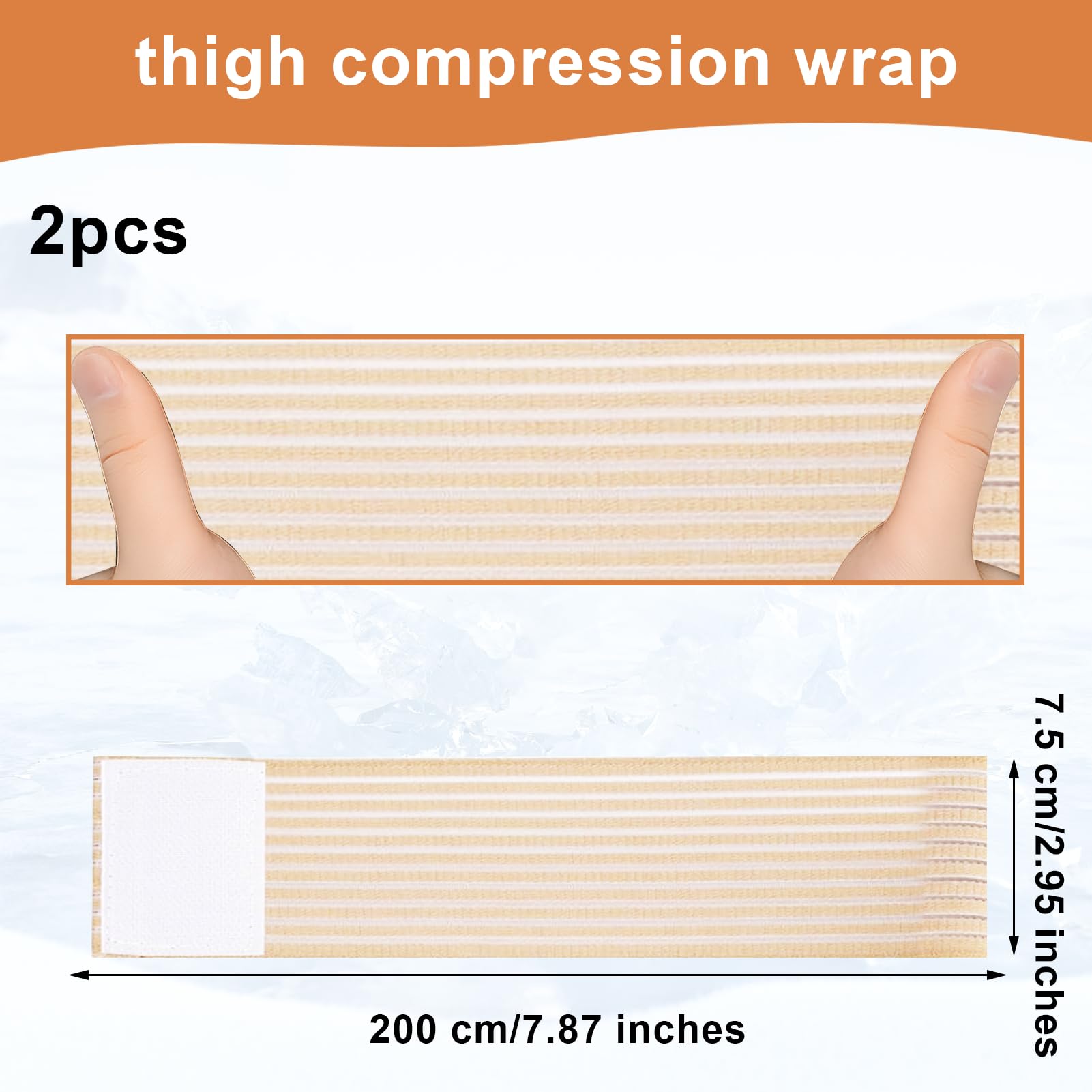 2 PCS Thigh Hamstring Compression Sleeve, Adjustable Thigh Compression Wraps for Varicose Veins Treatment for Legs, Nylon Quad Knee Support Bandage, Versatile Compression for Knee, Calf, Arm SkinColor — Amazon image 2