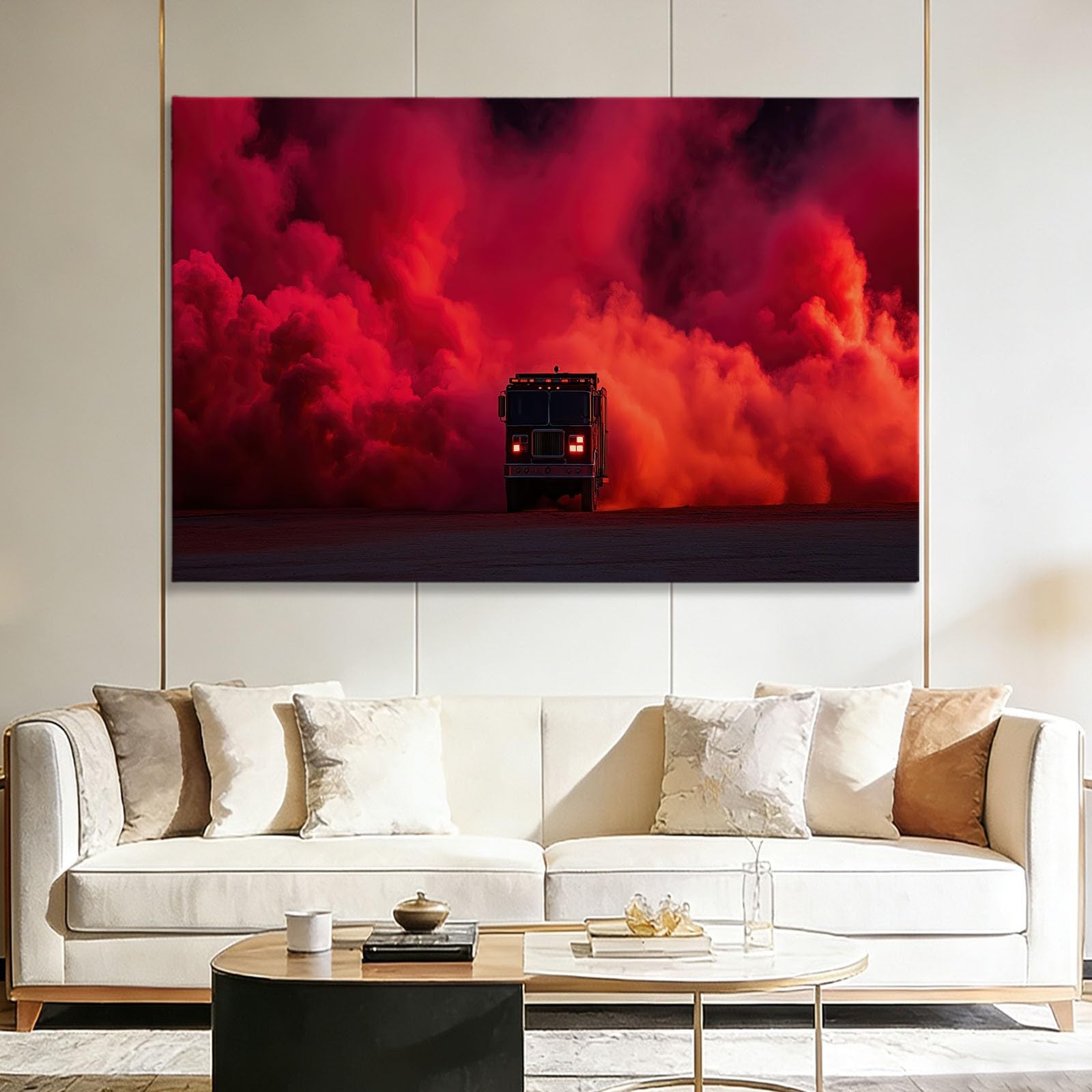 Leinwandbild 120 x 80 cm Filme Autos Flammen Wandbilder Dekoration, Modern Holzrahmen Leinwand Bild Wohnzimmer Schlafzimmer Küche Büro Deko Wand Kunstdruck