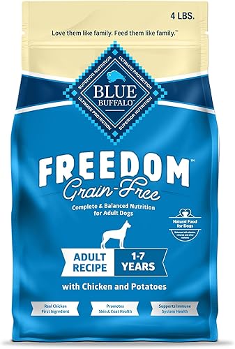 Blue Buffalo Freedom - Alimento seco natural para perros adultos sin granos pollo 4 libras
