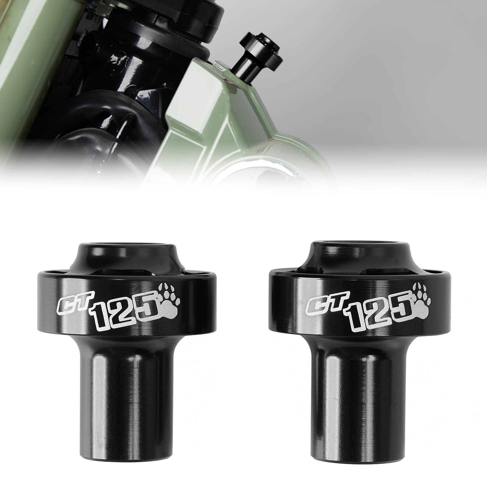 Hak motocyklowy, CT125, uchwyt na kask, aluminiowy hak na kierownicę, kompatybilny z Honda CT125 Trail 125 Hunter Cub akcesoria 2020-2025, JA55/JA65 (czarne logo CT)