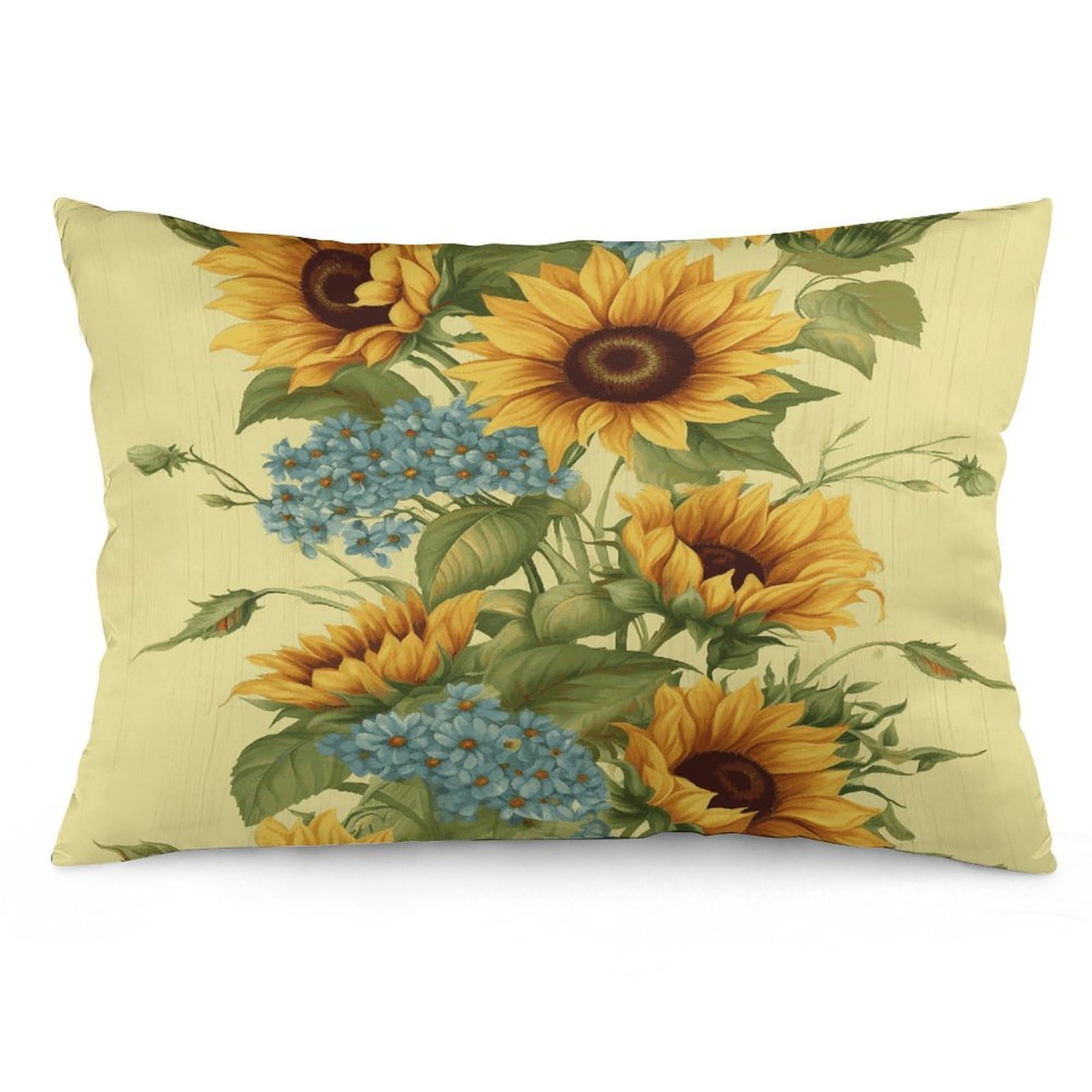Sunflowers Throw Pillow Covers with Silent Zipper Polyester Pillow Protectors Removable Pillow Cases Soft Pillowcase Cozy Pillow Sham Cushion Cover for Sofa Car Bed 16 "x24