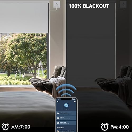 Miniatura 2 de Graywind Persianas enrollables opacas inteligentes compatibles con la aplicación remota Alexa Google, control de voz, persianas motorizadas con