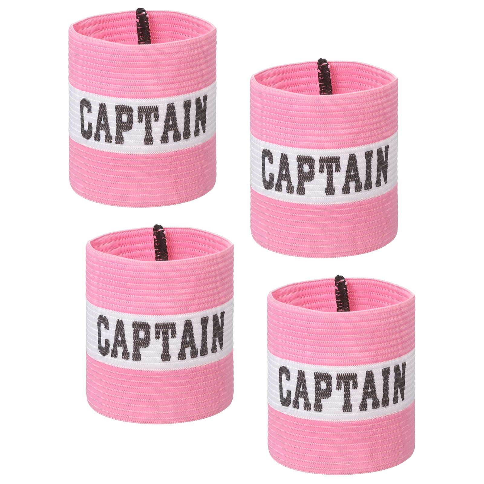 YELARXI Captain Armbands, Soccer Captain Armband Elastic Adjustable Leader Band Team Sport Bands, 4Pcs & Pink & 25cm - Fit for (Adult Youth Football/Basketball/Rugby Training)