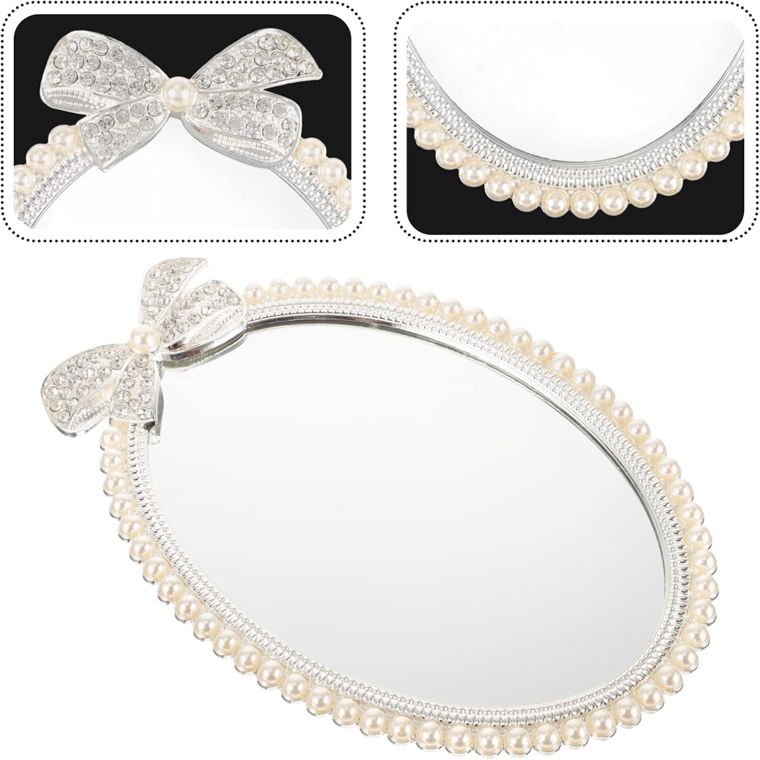 FOMIYES Sturdy -Decorated European Makeup Mirror Stable Base High Definition Single-Sided Desktop Design for Dressing Table and Home Use Frame
