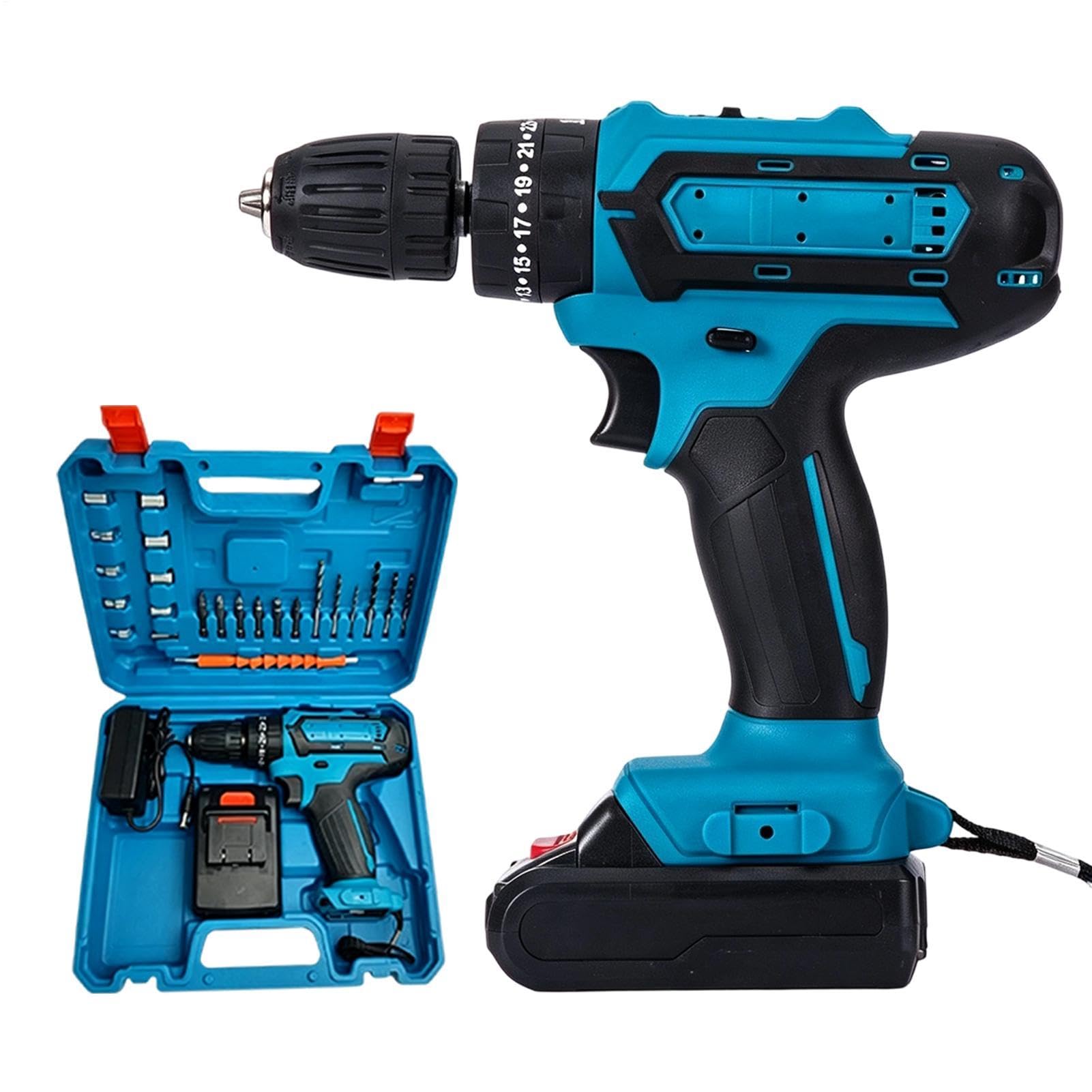 Trapano Elettrico 21 Volt Potente Con Spazzole Antiscivolo Multifunzione