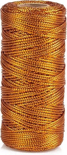 Cuerda metálica de oropel para colgar adornos de Navidad, decoración, manualidades y envoltura de regalos, 0.059 in, 110 yardas (bronce)