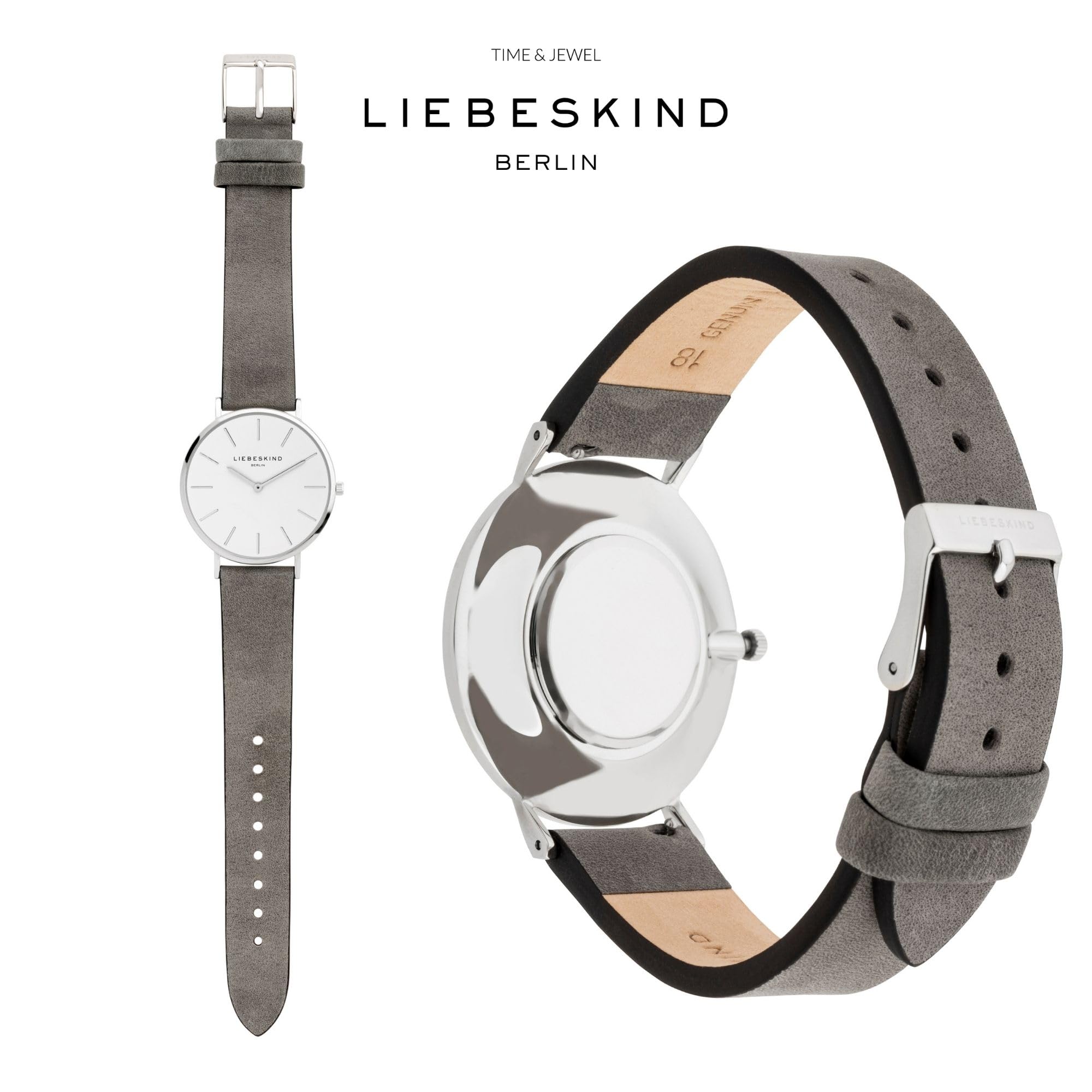 Liebeskind Berlin Reloj De Pulsera para Mujer – 38 Mm Redondas Caja – Reloj De Cuarzo con Correa De Cuero – 5 ATM Resistente Al Agua – Apto para El Día A Día & Elegantee