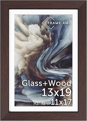 Miniatura 1 de Frame Amo Marco de fotos moderno de nogal brasileño de 6 x 12 pulgadas, borde de 1 pulgada, parte frontal de cristal, para pared o mesa