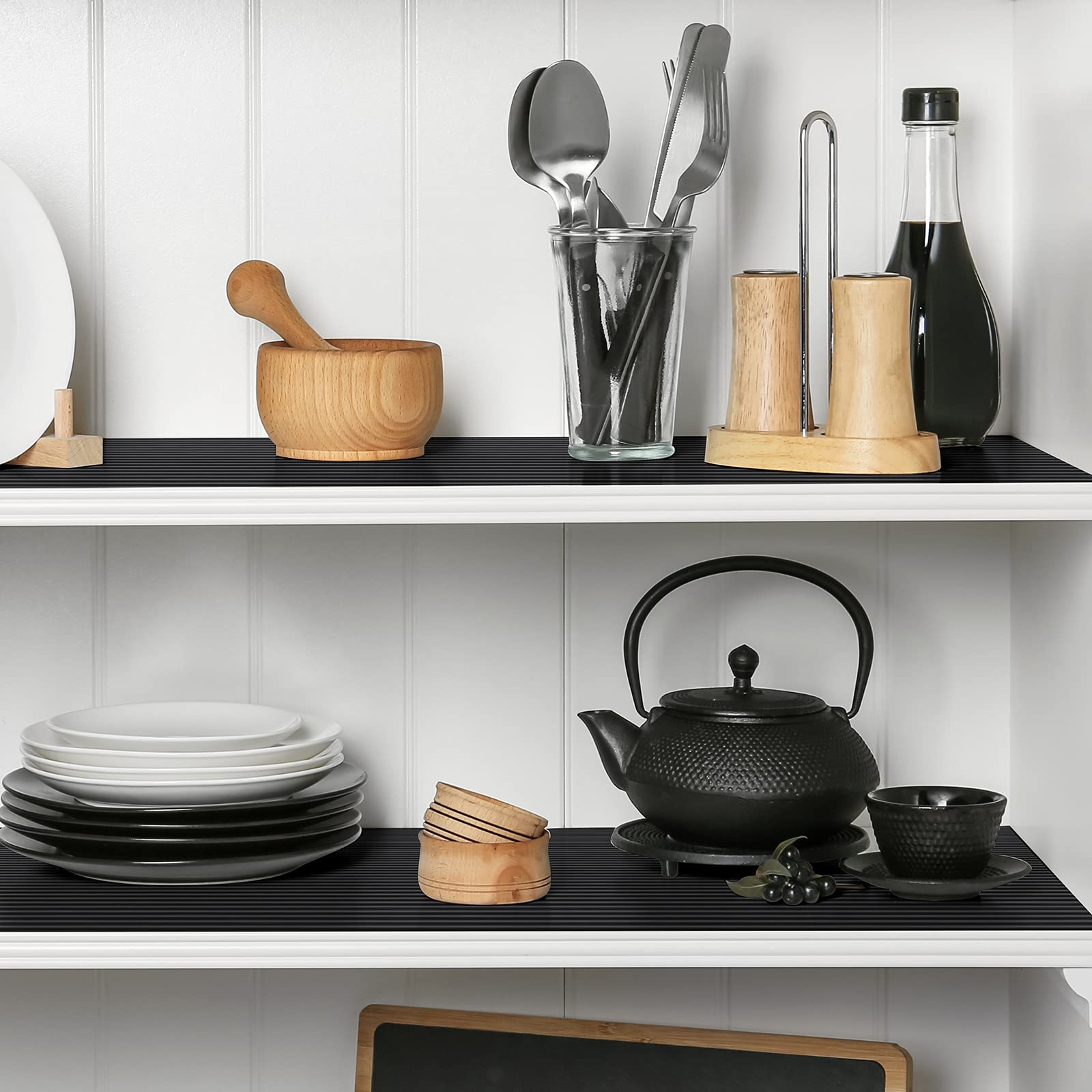 Revestimientos de estante para gabinetes de cocina, forro de cajón no adhesivo, material EVA, tapete de armario, tapete de refrigerador, lavable, forro de nevera para gabinetes, almacenamiento y