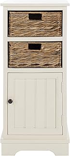 SAFAVIEH Home Collection – Connery Distressed Vintage White Storage Cabi...