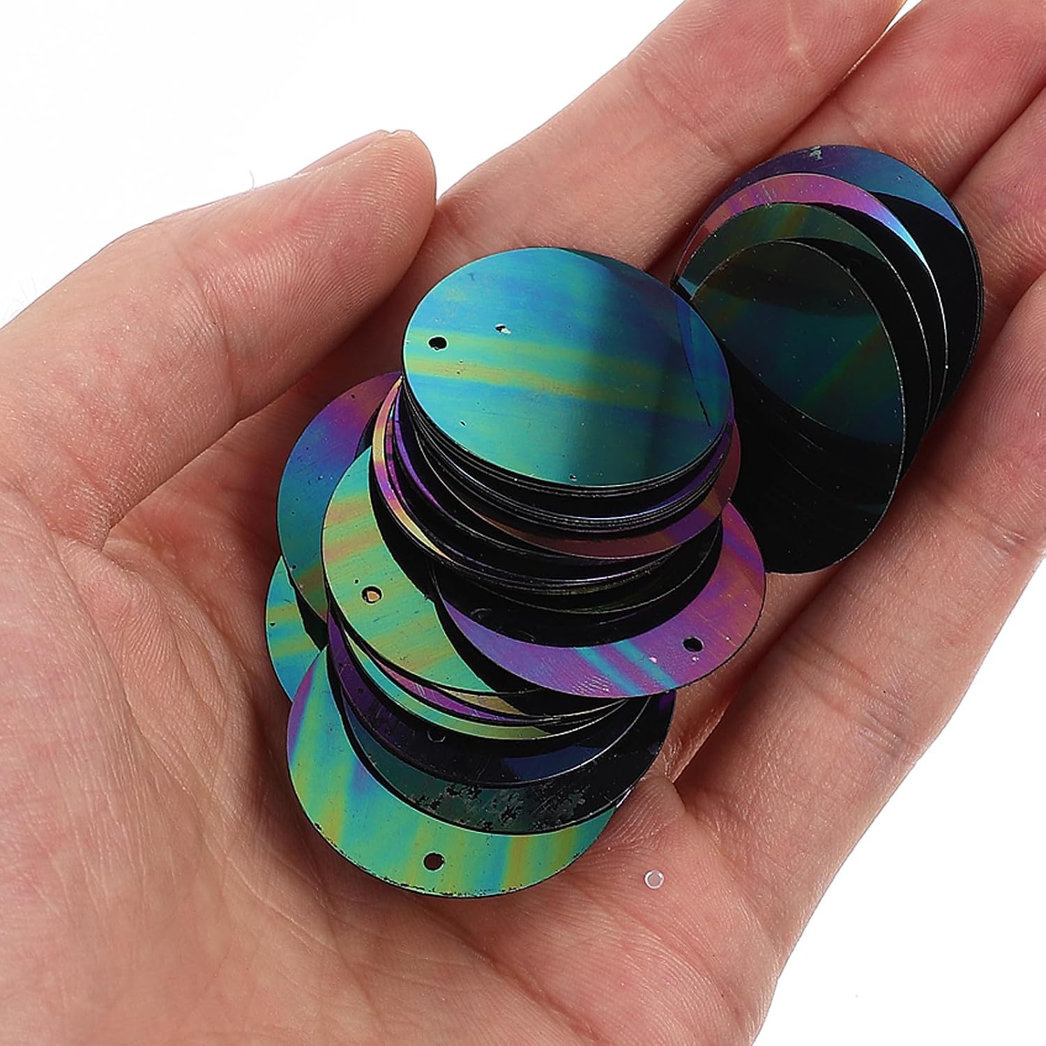 Veemoon 750pcs DIY Large Round Sequins for Sewing Crafts, 20mm 30mm Multicolor PVC Sequins Accessories for Bags Shoes Clothing Embellishments