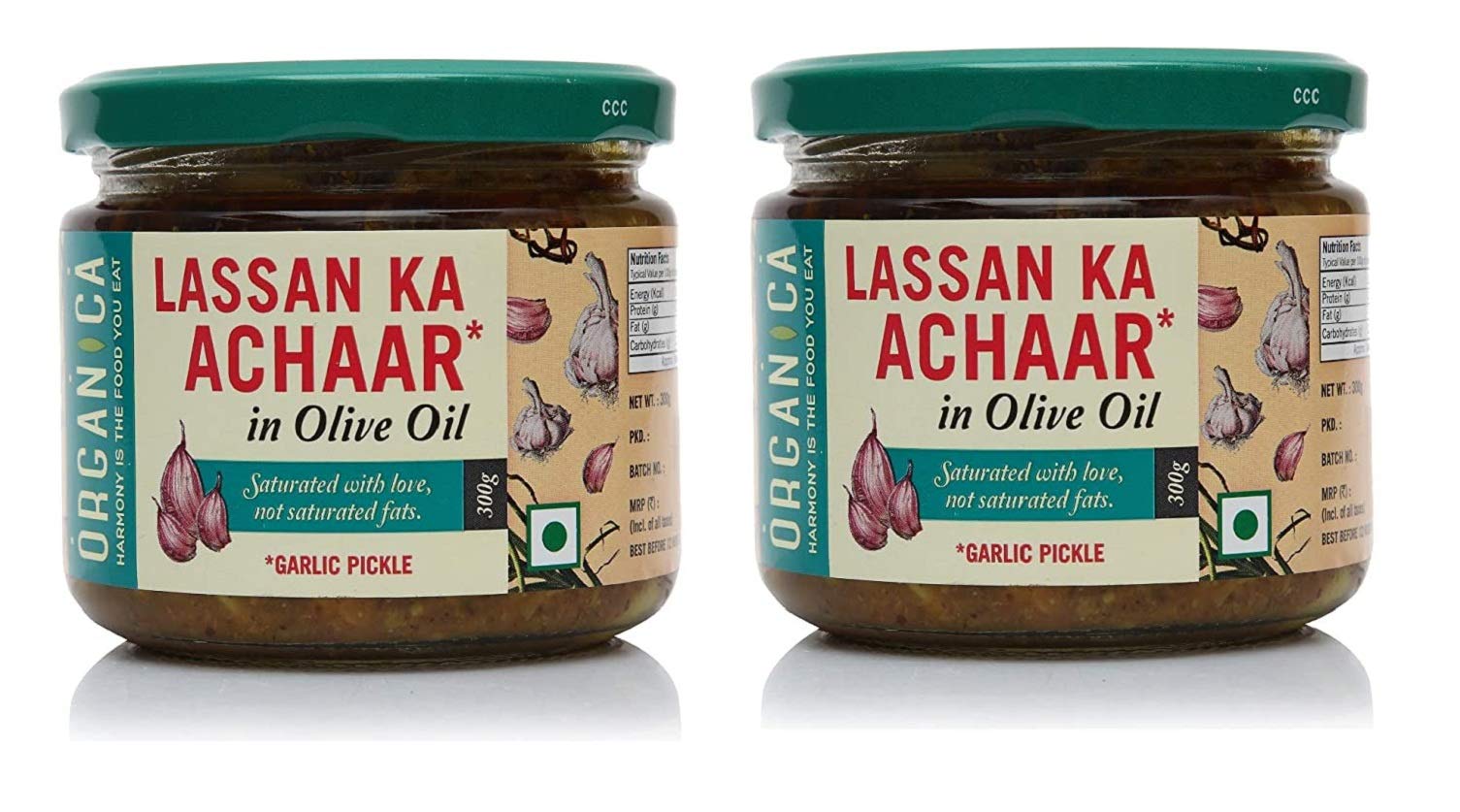 Organica Homemade Garlic Pickle Lasun Achaar in Olive Oil Combo (Pack of 2)-image-20