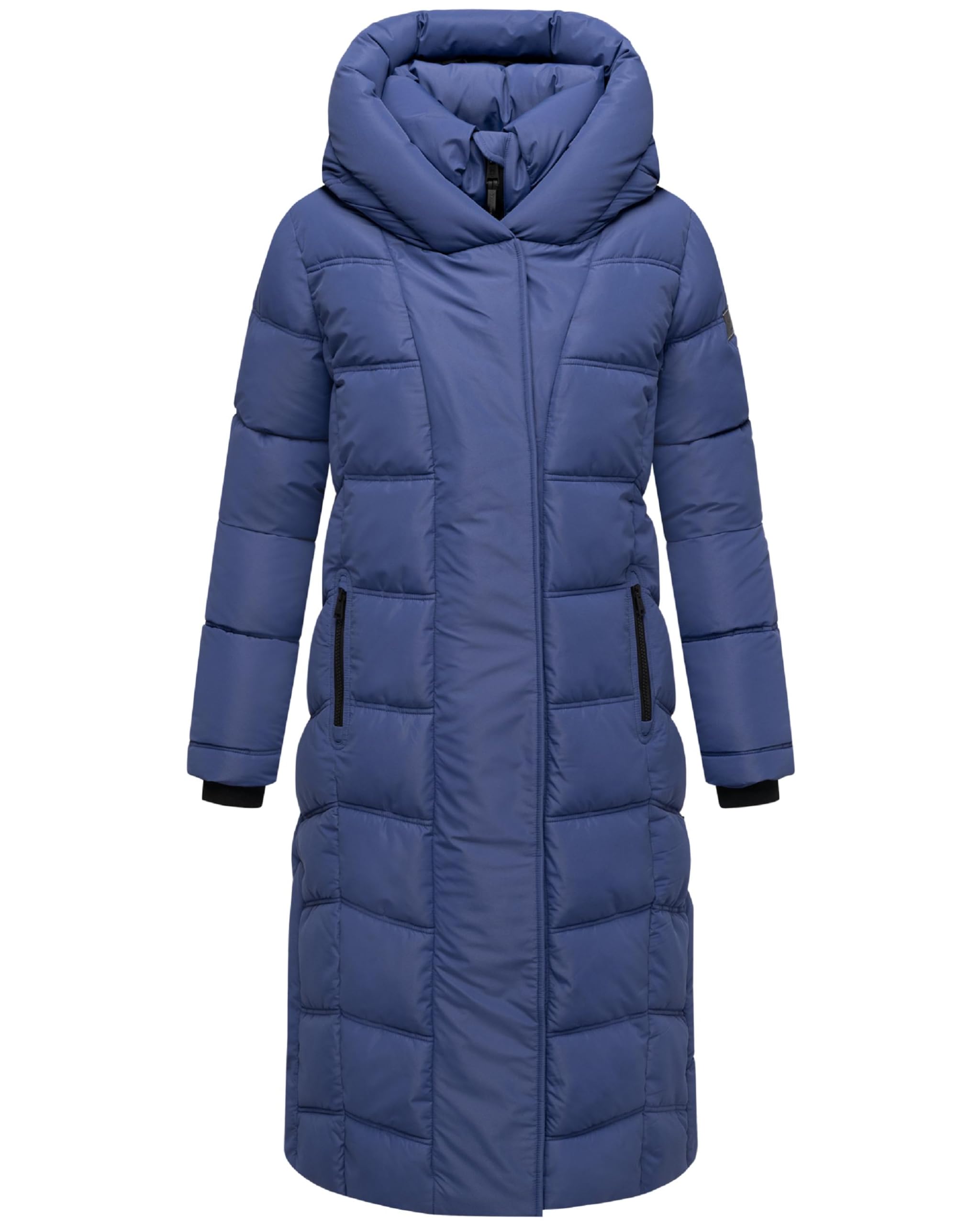 Navahoo Women's Blue Violet Long Winter Coat, Warm Quilted Snowsuit With Internal Backpack Straps And Magnetic Buttons, Angel Feather Xiv, Xs-6Xl, Xl