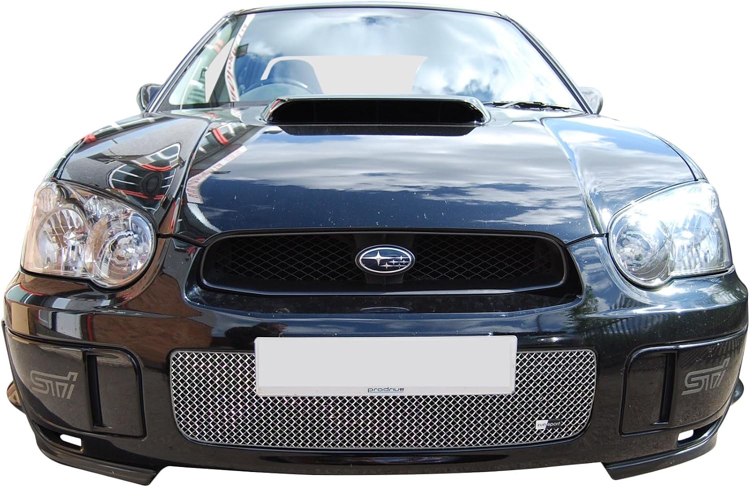 Zunsport Compatible With Subaru Impreza Blob Eye Full Span Lower Grill - Silver finish (2003-2005)