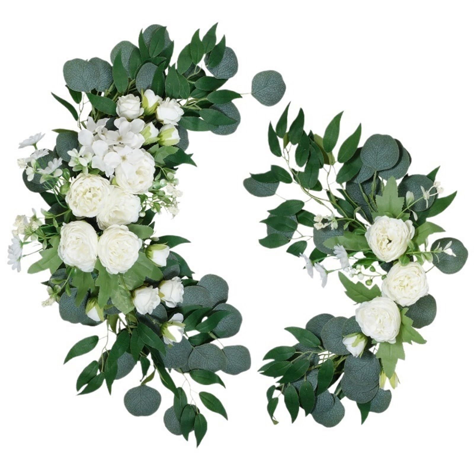Zymjzbetic Artificial Wedding Arch Flowers Kit Artificial Arch Flower Welcome Two-piece Set Simulated Rose Wedding Decor Fake