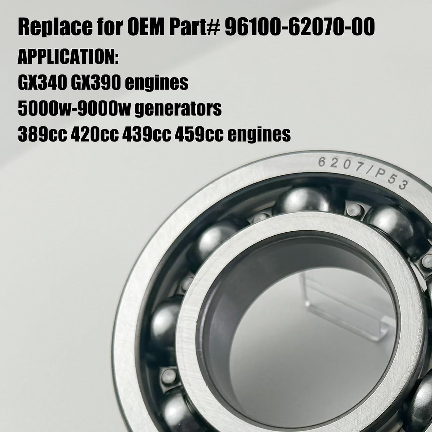 WOTIAN 6pcs 6207 Crankshaft Bearing Compatible with Honda GX340 GX390 Predator 420cc Champion Generac Firman 389cc-459cc 96100-62070-00