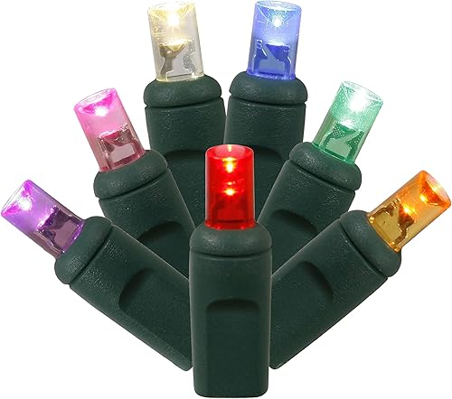 Miniatura 2 de Vickerman 70 LED de gran angular multicolor de un solo molde de luz en cable marrón, filamento de luz de Navidad de 35'