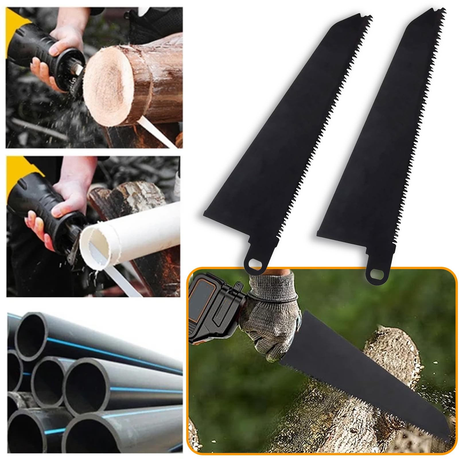 2PCS Reciprocating Saw Blades for Black & Decker, 240mm Scorpion Saw Blades for Cutting Wood Plastic, Compatible with KS890 KS890E FKS890E KS890EK KS890GT KS880 - Image 3