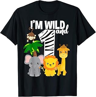I’m Wild and 1 Zoo Theme Birthday Shirt Safari Jungle Animal