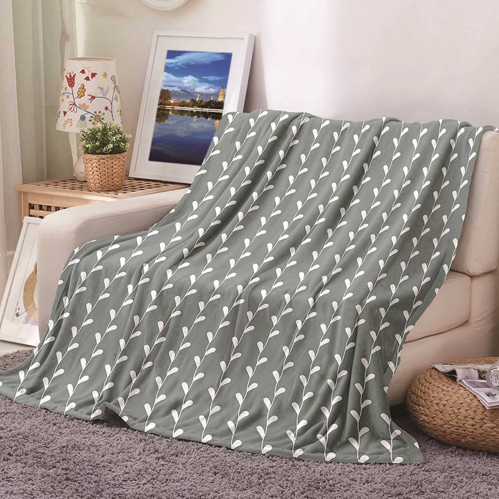 Plaid couverture polaire flannel vigne KnSam pour rester au chaud sur le canapé