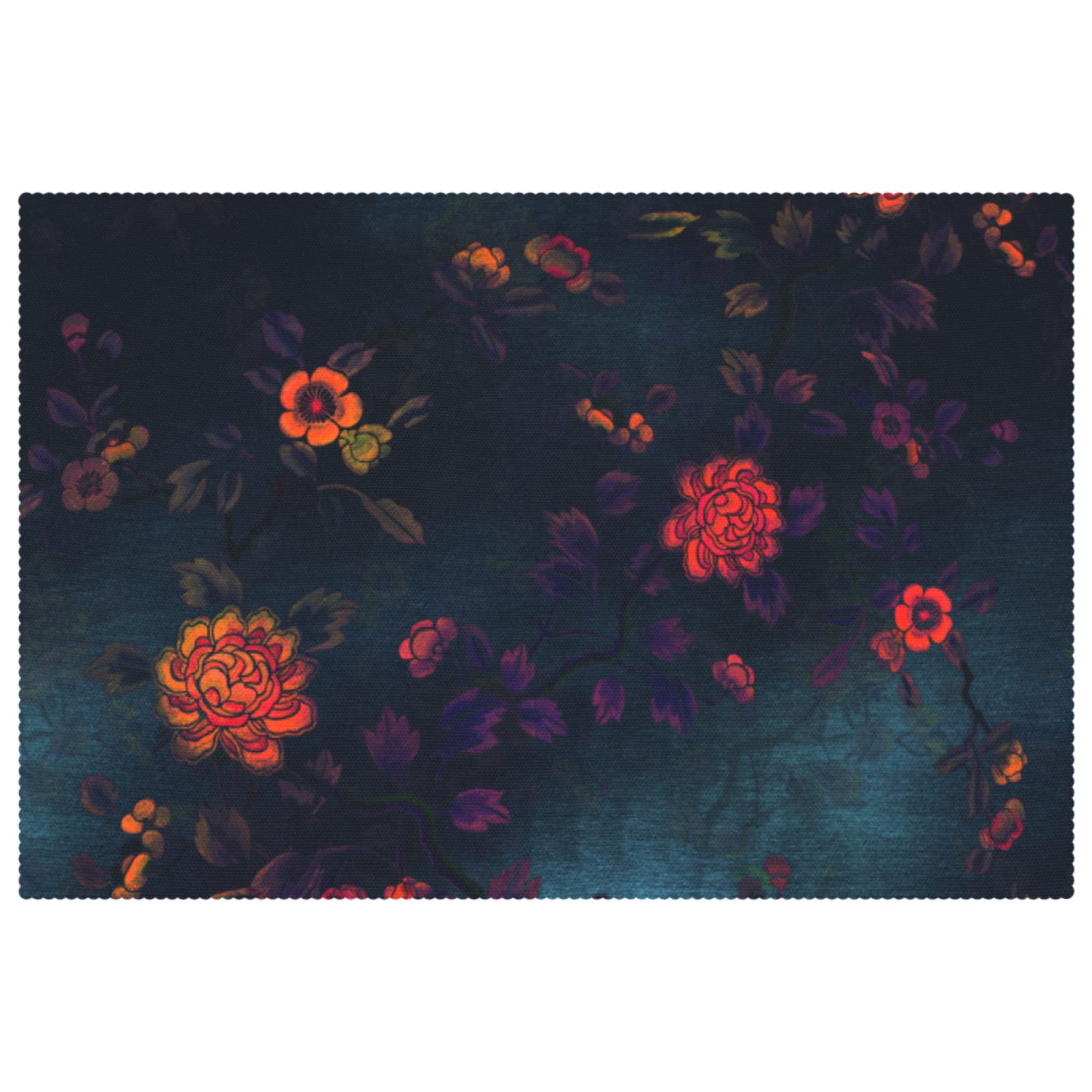 Set de table floral 30,5 x 45,7 cm lot de 6 résistant chaleur chic