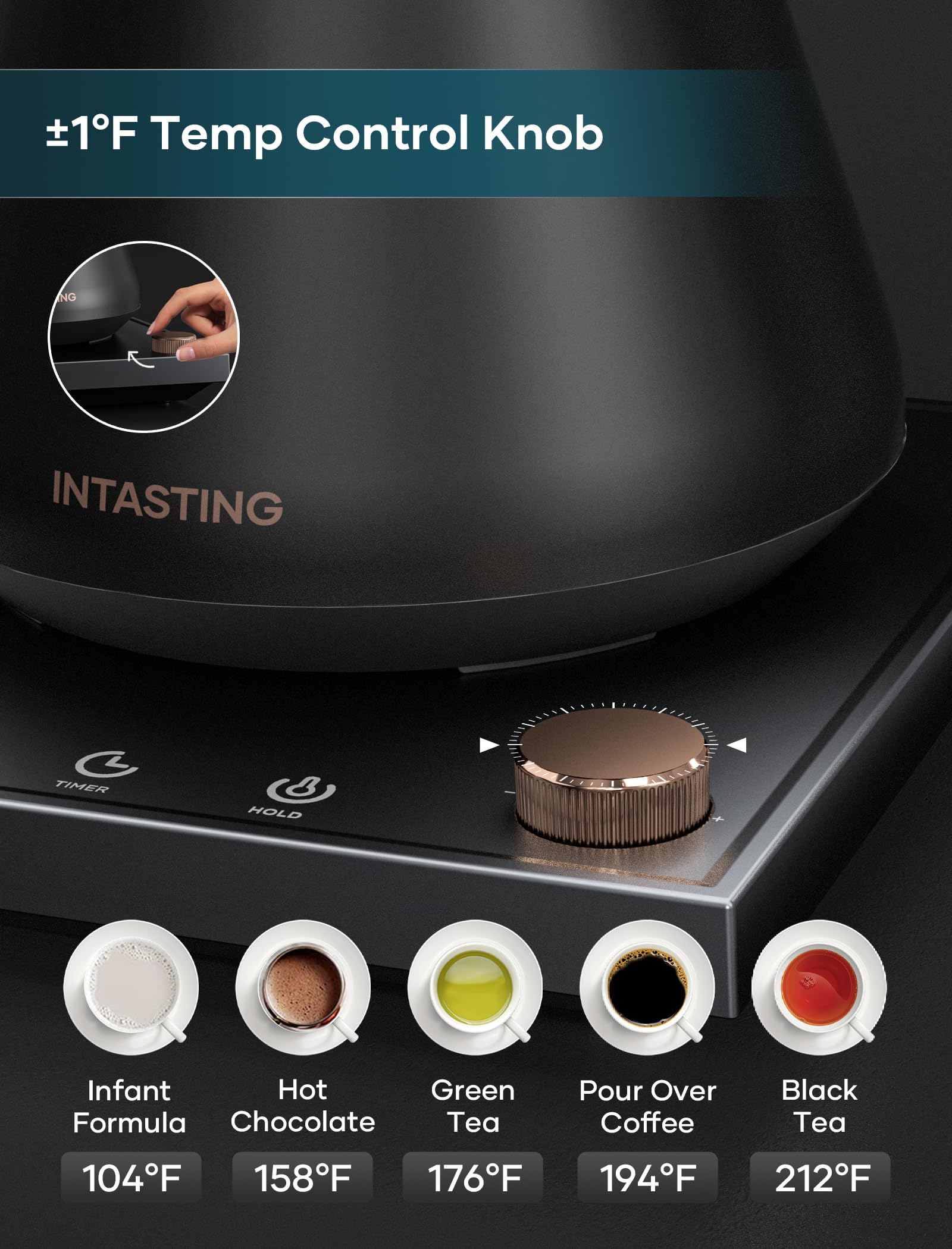 Amazon | Electric Kettles, INTASTING Gooseneck Electric Kettle, ±1