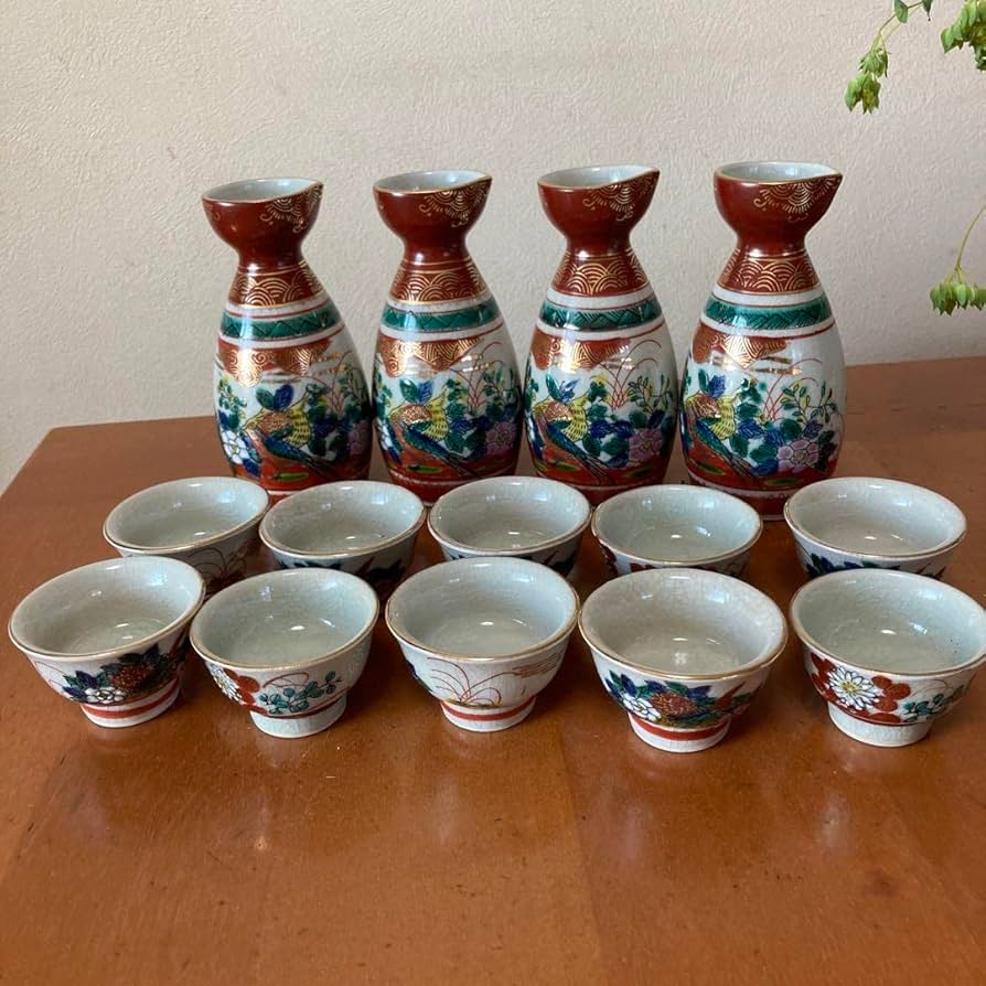 Amazon.co.jp: 九谷焼 酒器セット 徳利 4つ お猪口 10個