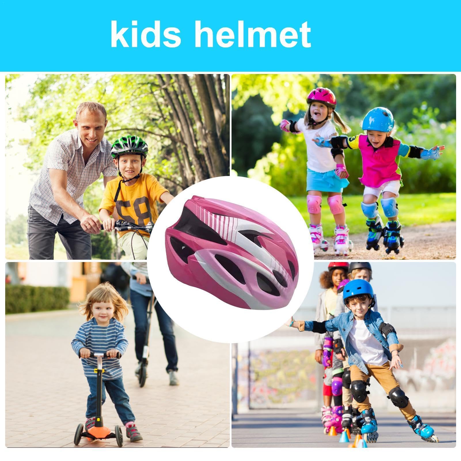 Caschi Per Bambini 3-8 Anni, Leggeri In PC E Schiuma, Regolabili 48-55 Cm, Per Bici E Pattini, Colore Nero