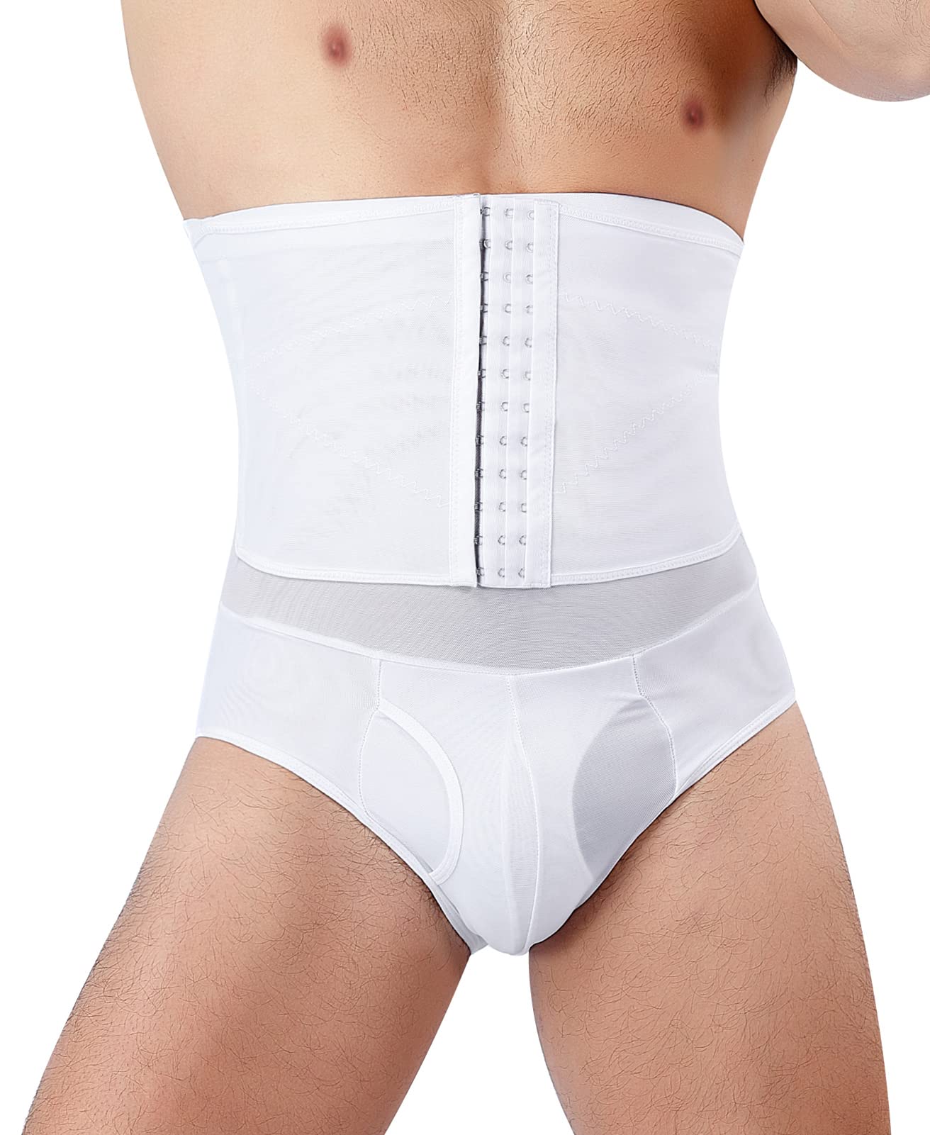 FEOYAMens Body Shaper Compression Shorts Girdle Pants for Men High Waist Body Shaper Slimming Shapewear Pants Underwear Tummy Control Boxer Briefs Shaper Tighs Pants