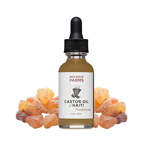 Papa Rozier Farms Aceite de ricino de incienso de Haití  100% orgánico  Natural  Sin hexano  1 oz  Sin refinar  Aceite para el crecimiento del