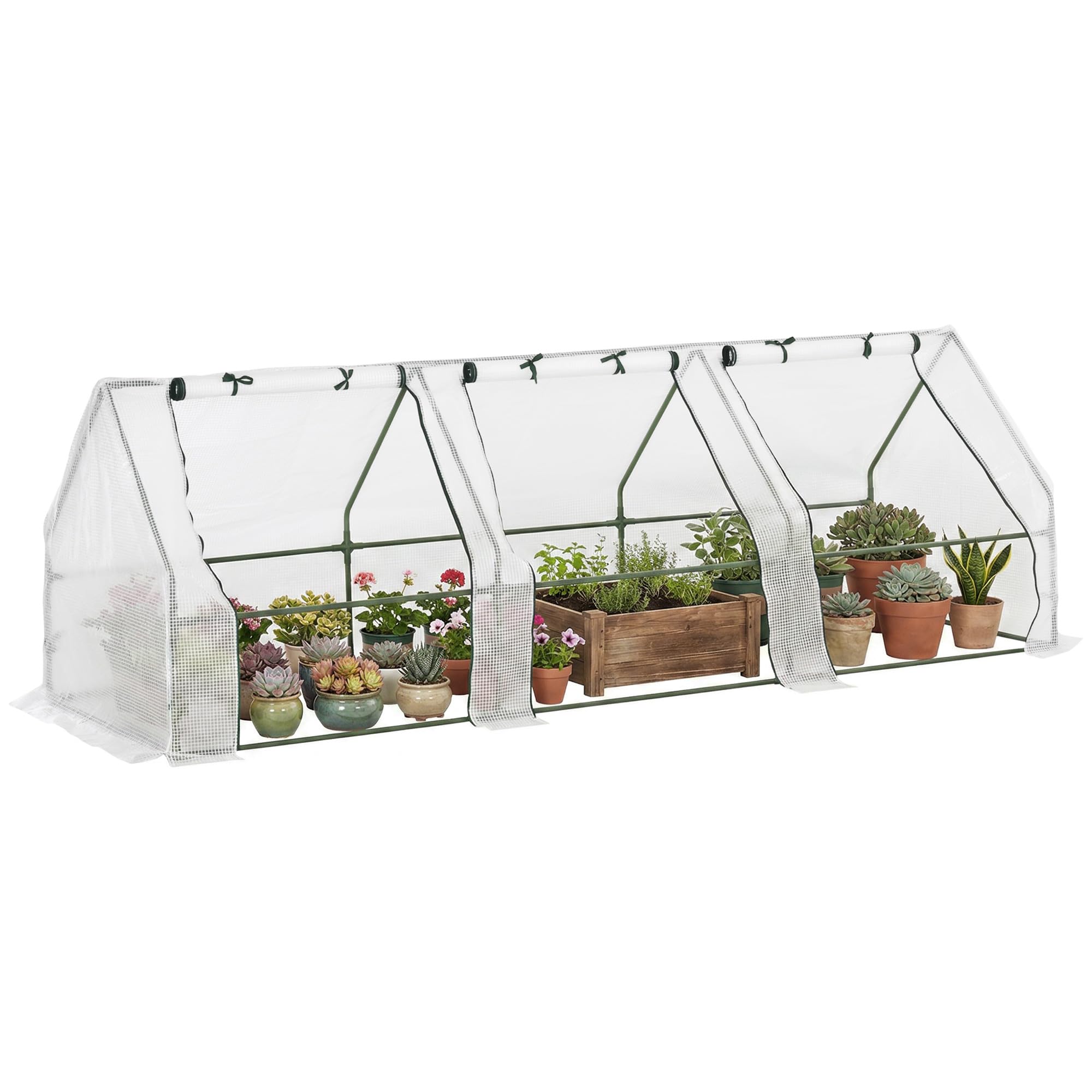 outsunny mini serre tunnel 270x90x90 cm