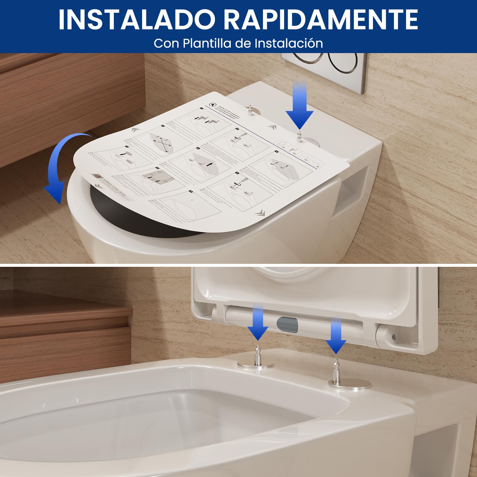 CECIPA Tapa WC con Cierre Suave, Tapa de WC Forma D Blanca, Asiento Inodoro con Liberación Rápida, Tapadera WC Antigolpes para Familia, Toilet Seat Fácil de Quitar y Limpiar - Serie DERW