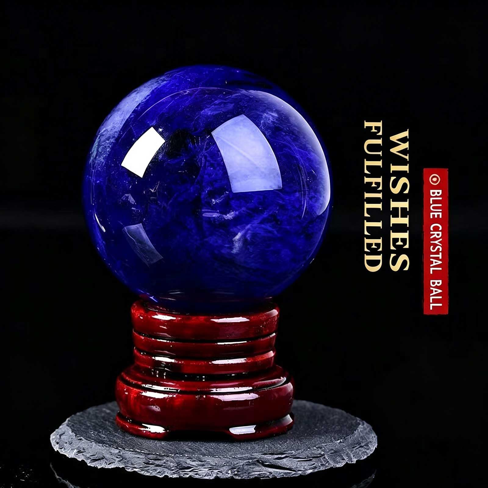 Große, schmelzende Blaue Kristallquarzkugel mit Ständer