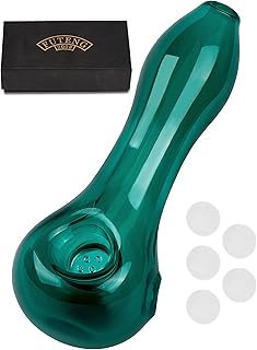 NETONDA Glaspfeife mit 7 Kickloch dicke kleine Glass Pipe handgemachte Mini Pfeife hitzebeständige Glas Pfeife tragbare ge...