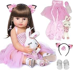 Bebê Reborn Boneca Silicone Menina Olhos Castanhos Original 55cm