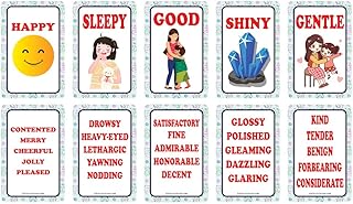 Creanoso Commonly Used Words and Their Synonyms Learning Cards (1-Deck) - Stocking Stuffers Educational Flashcards for Children â€“ Perfect Parents Teachers Teaching Assistance Tool