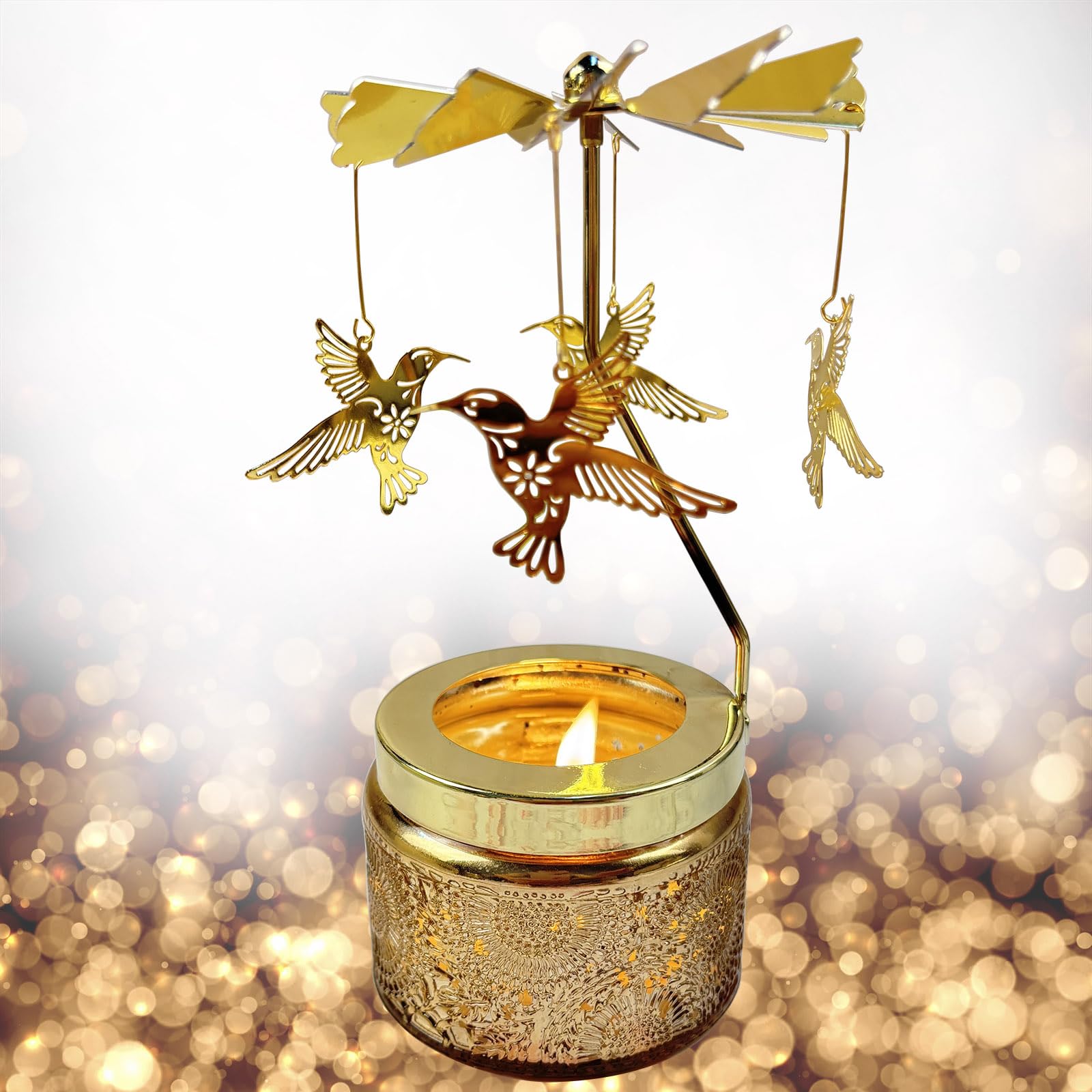 Birthday Gifts Women Rotatable Candle Gift for Mom Spinning Scented Candle Funny Gifts Christmas Mothers Day Anniversary Hummingbird